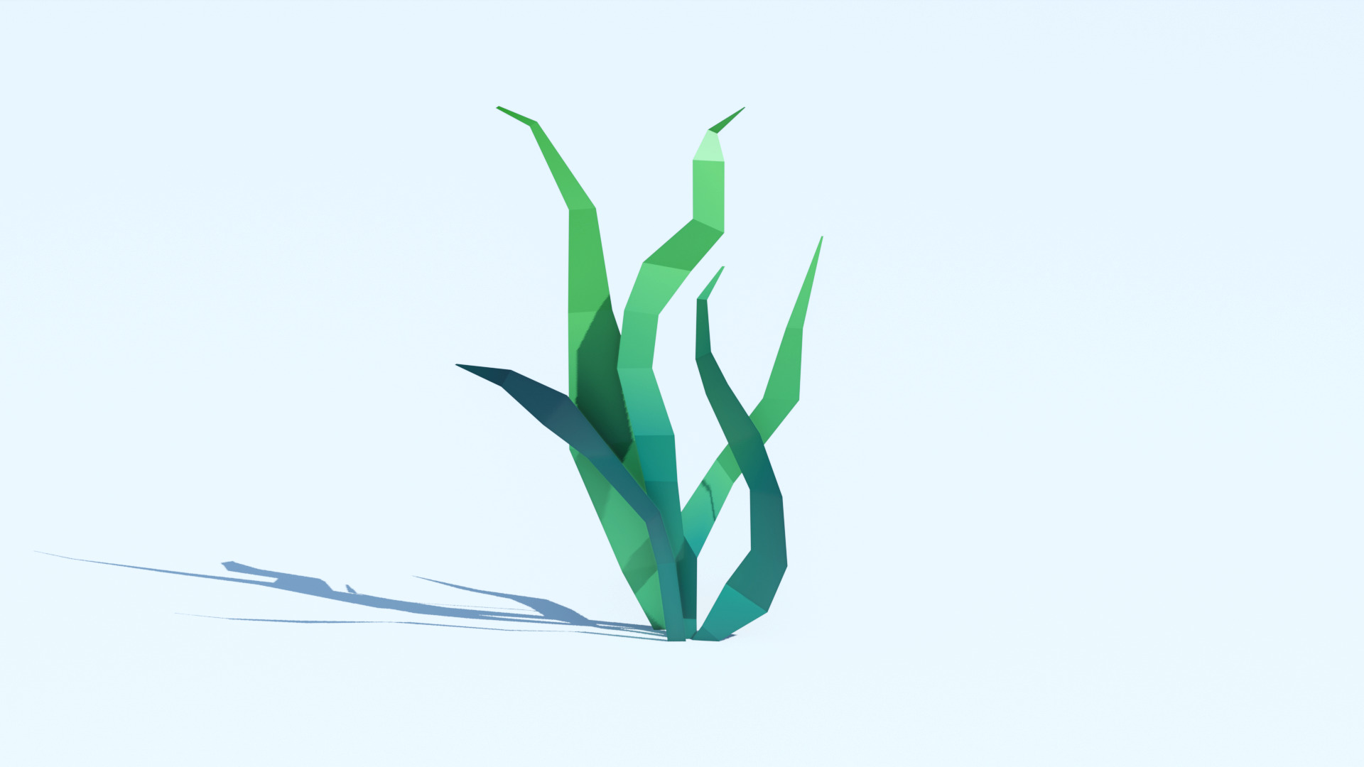 Pack of 8 Corals and Marine Plants Low-poly 3D model_3