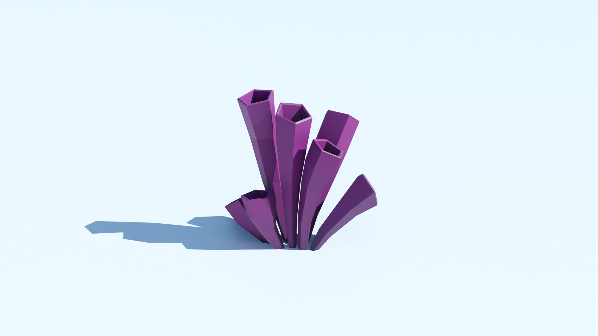 Pack of 8 Corals and Marine Plants Low-poly 3D model_9