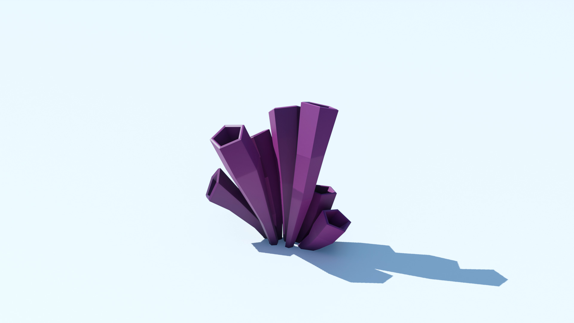 Pack of 8 Corals and Marine Plants Low-poly 3D model_10