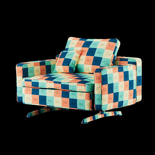 Modern chair 8 3D model 4