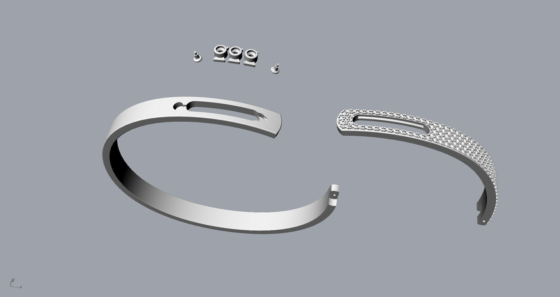 Move Paved  Bracelet with Moving Diamonds 3D print model_9