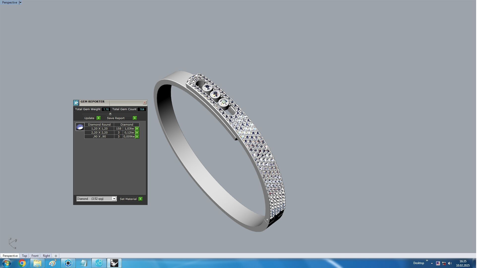 Move Paved  Bracelet with Moving Diamonds 3D print model_15
