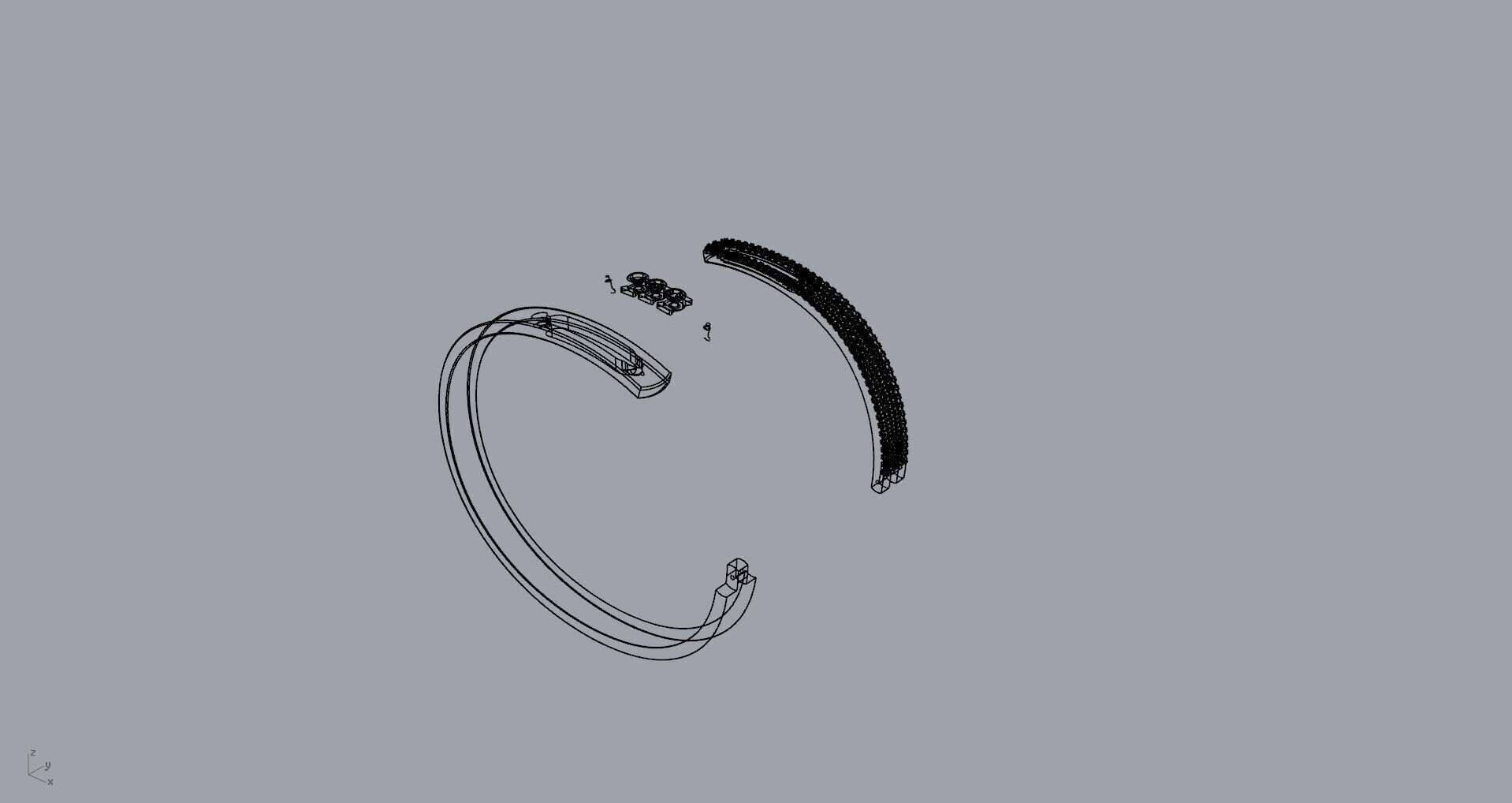 Move Paved  Bracelet with Moving Diamonds 3D print model_13