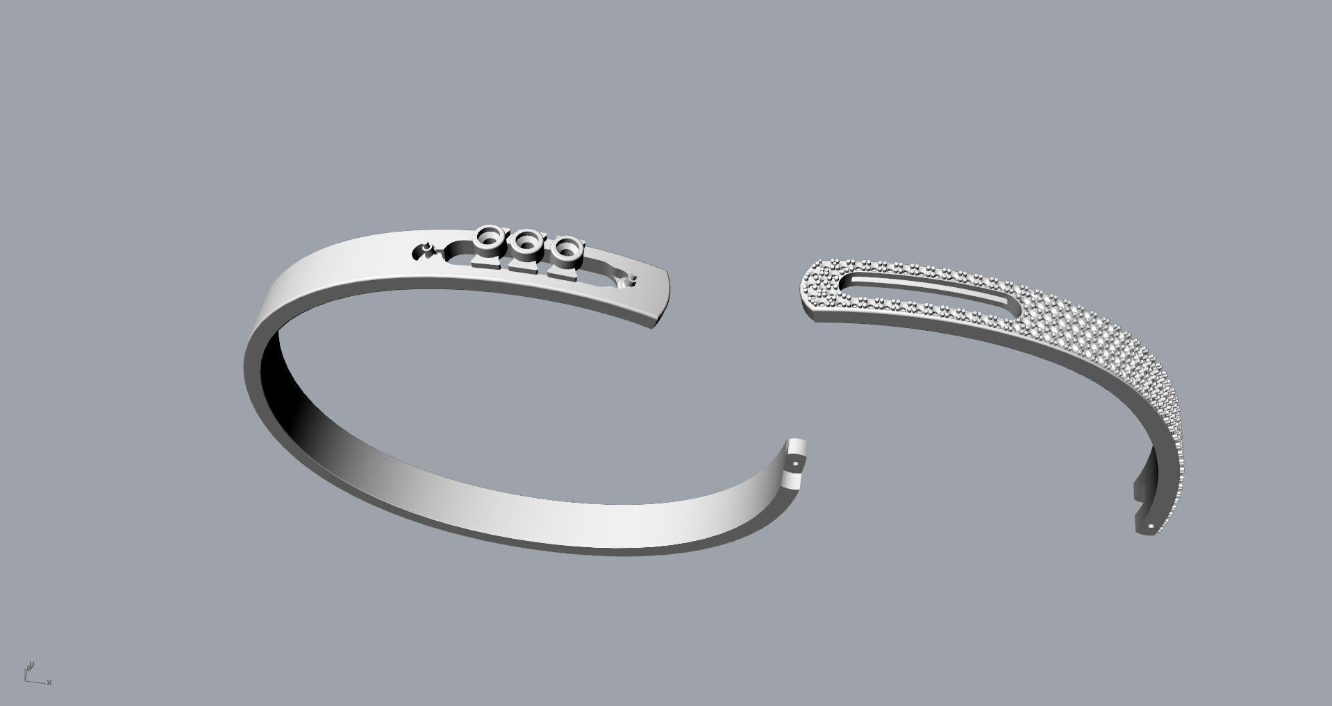Move Paved  Bracelet with Moving Diamonds 3D print model_10