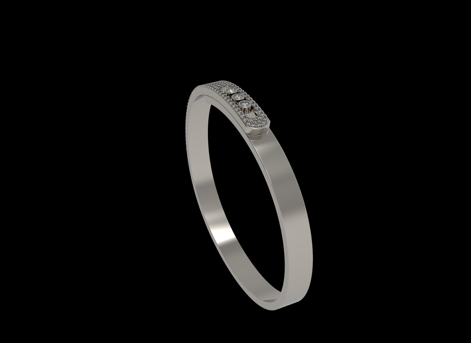 Move Paved  Bracelet with Moving Diamonds 3D print model_3