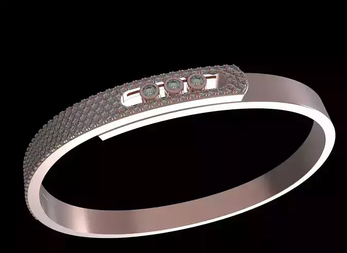 Move Paved  Bracelet with Moving Diamonds