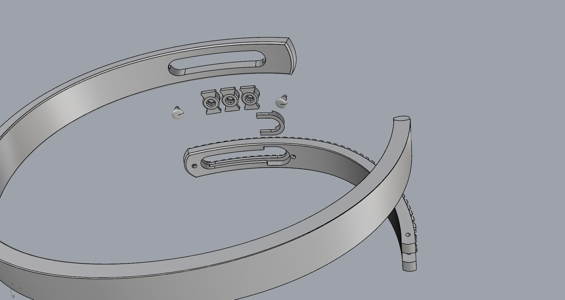 Move Paved  Bracelet with Moving Diamonds 3D print model_12