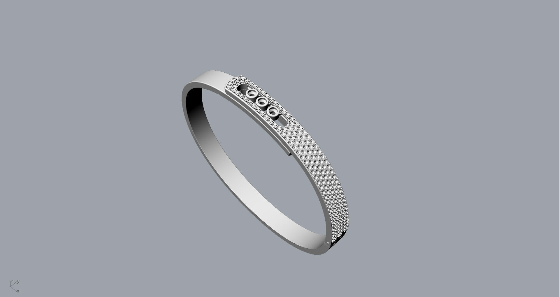 Move Paved  Bracelet with Moving Diamonds 3D print model_4