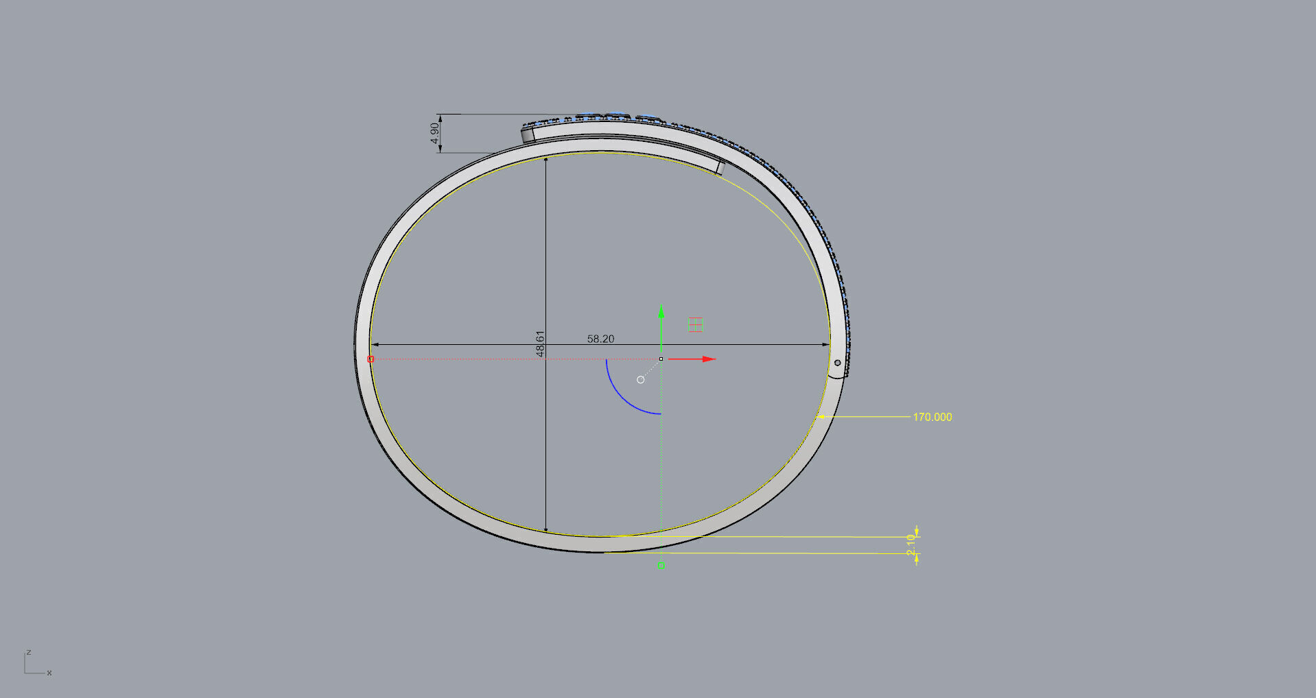 Move Paved  Bracelet with Moving Diamonds 3D print model_6