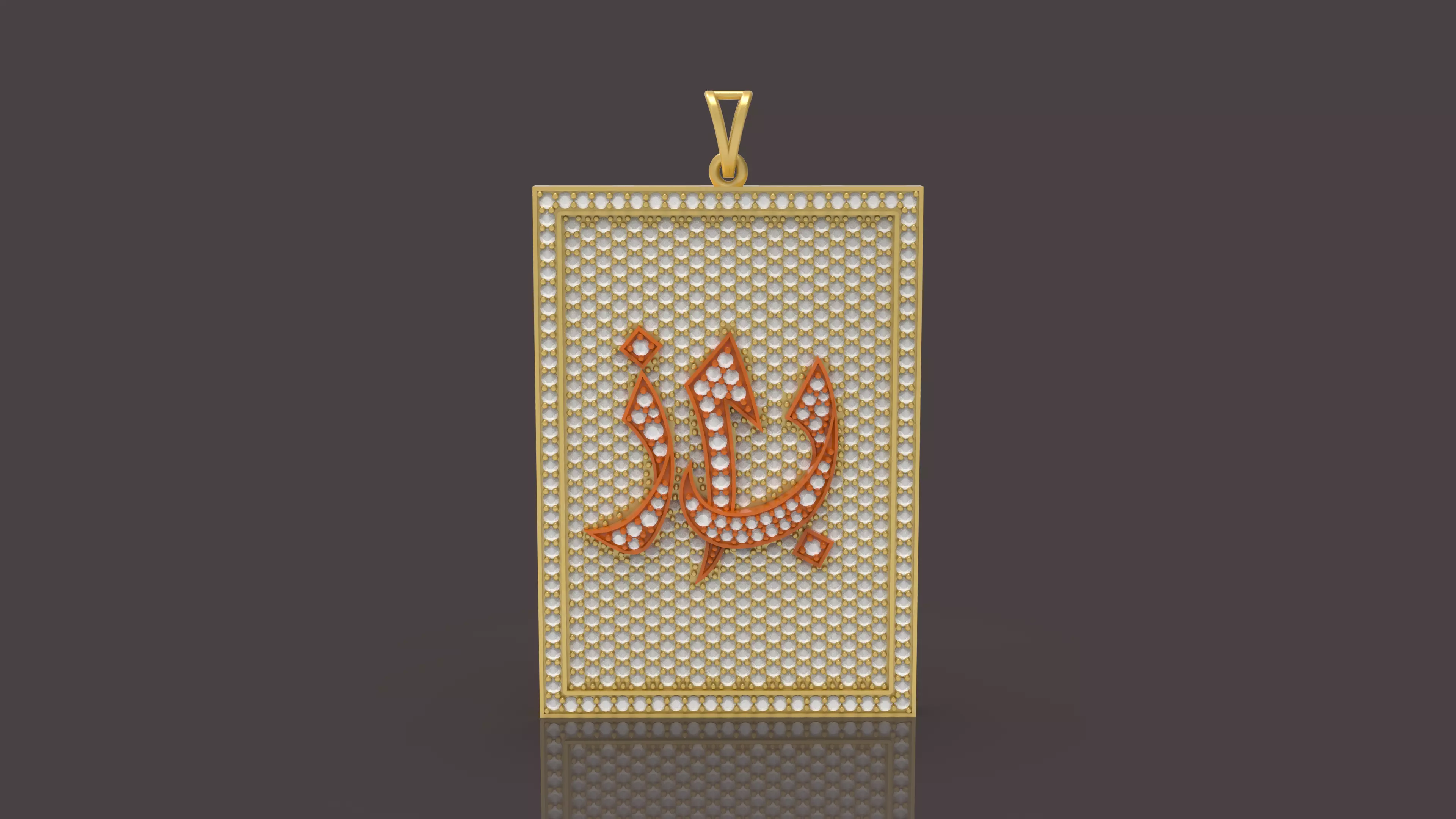 Allah Islamic Diamond Pendant - 0074 3D print model