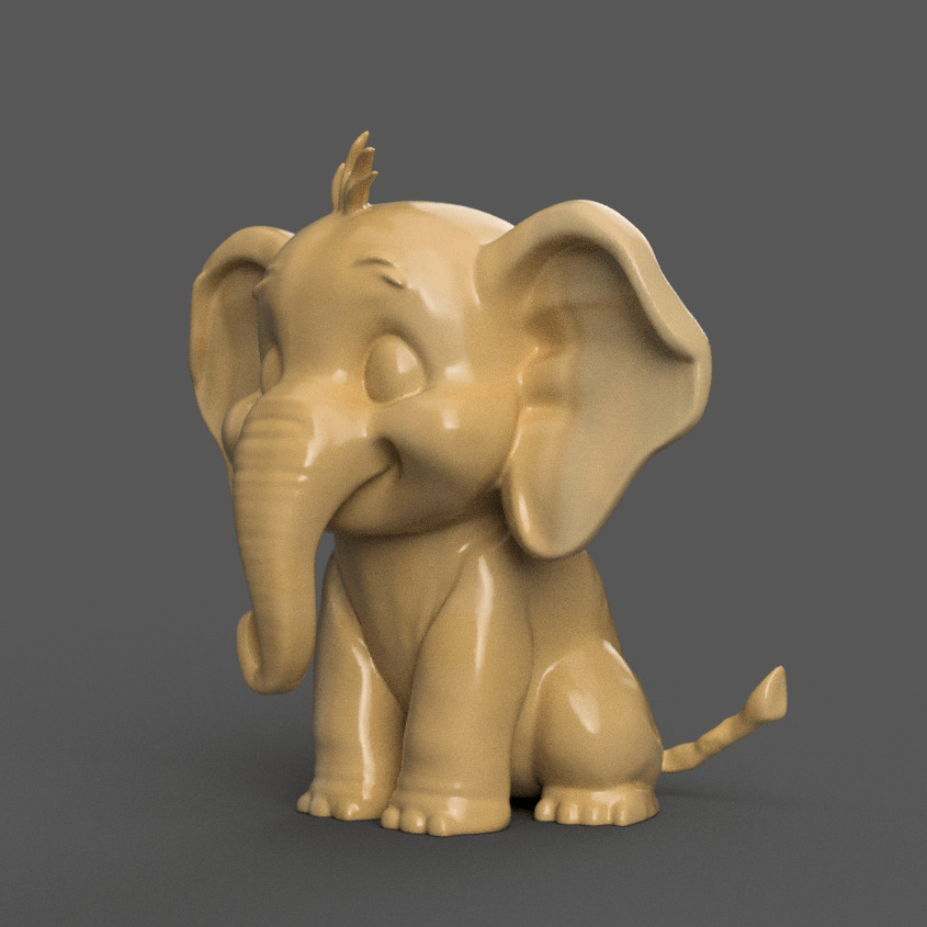 Cute Baby Elephant Decor Perfect for Desk - Table 3D print model_1