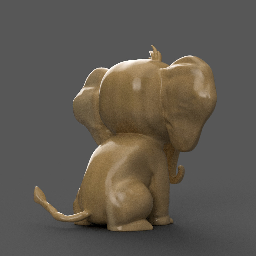 Cute Baby Elephant Decor Perfect for Desk - Table 3D print model_5