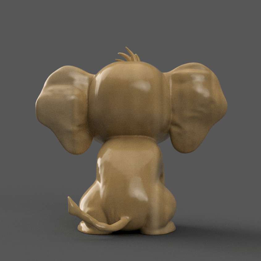 Cute Baby Elephant Decor Perfect for Desk - Table 3D print model_4
