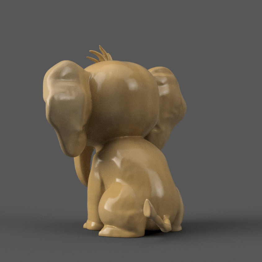 Cute Baby Elephant Decor Perfect for Desk - Table 3D print model_3