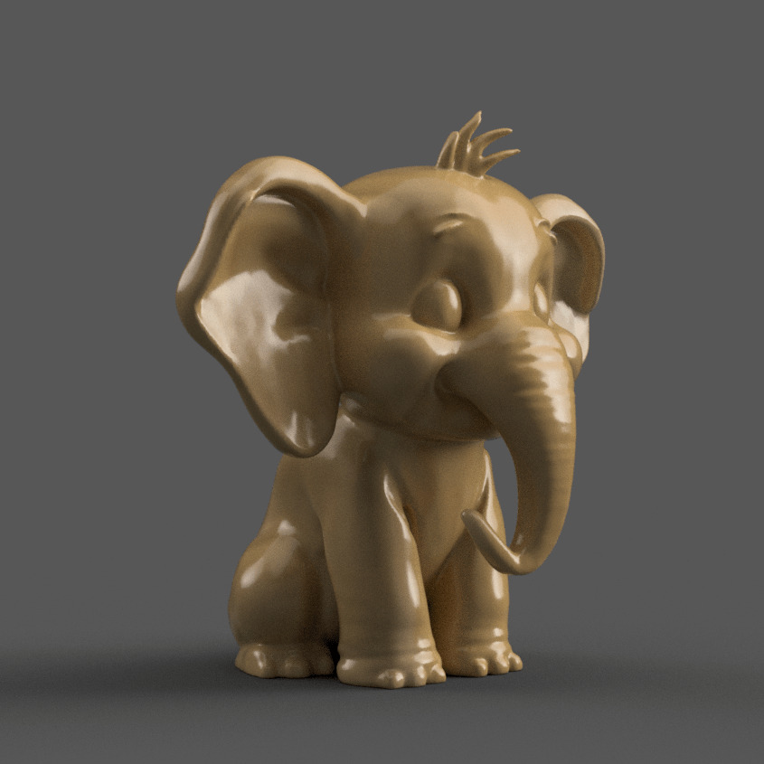 Cute Baby Elephant Decor Perfect for Desk - Table 3D print model_7