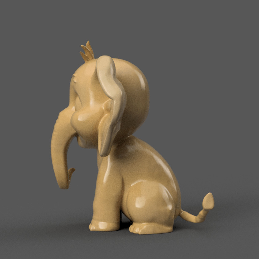 Cute Baby Elephant Decor Perfect for Desk - Table 3D print model_2