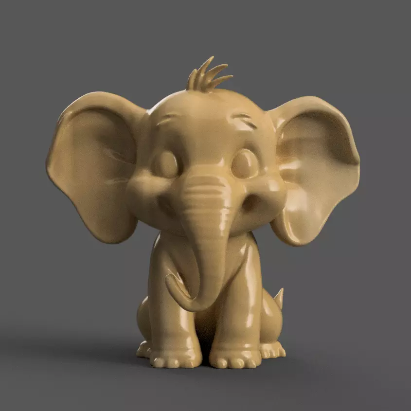 Cute Baby Elephant Decor Perfect for Desk - Table 3D print model_0