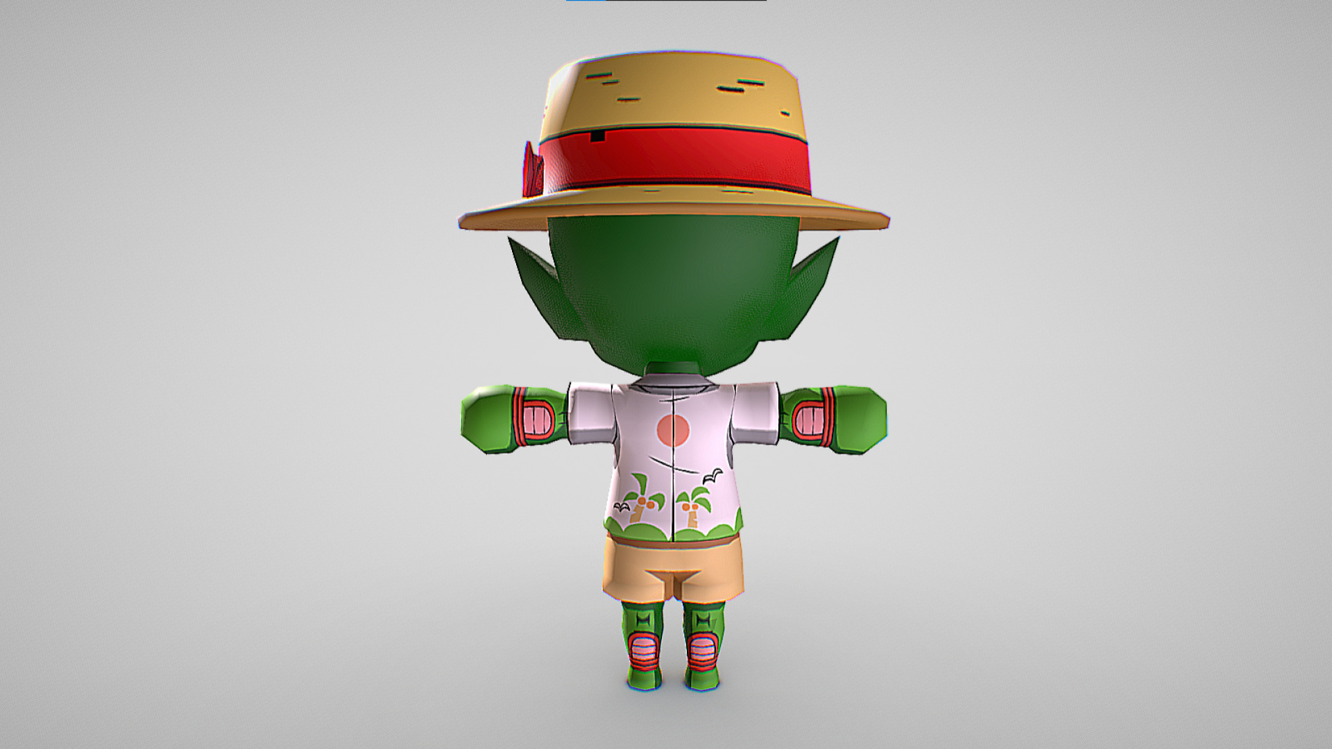 Piccolo Summer - Dragon Ball Fighters Z Low-poly 3D model_3