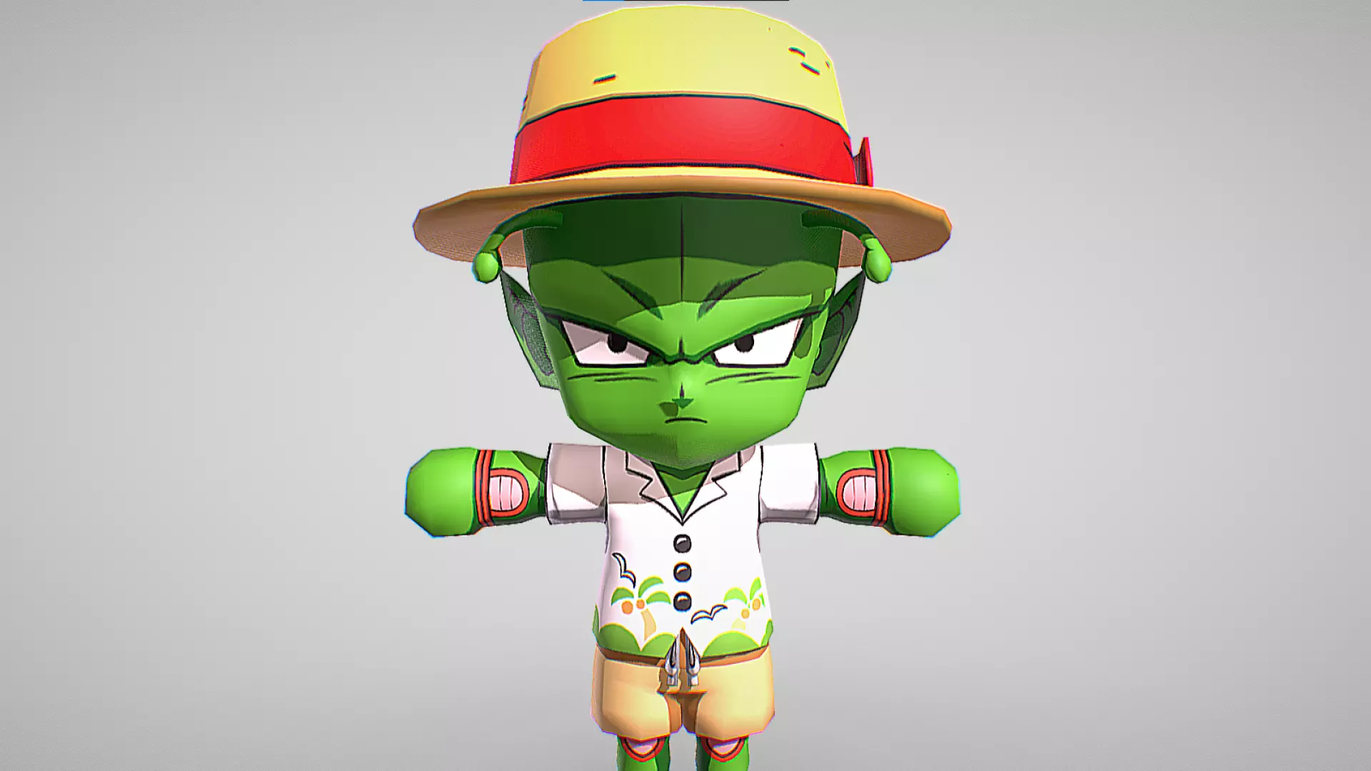Piccolo Summer - Dragon Ball Fighters Z Low-poly 3D model_0
