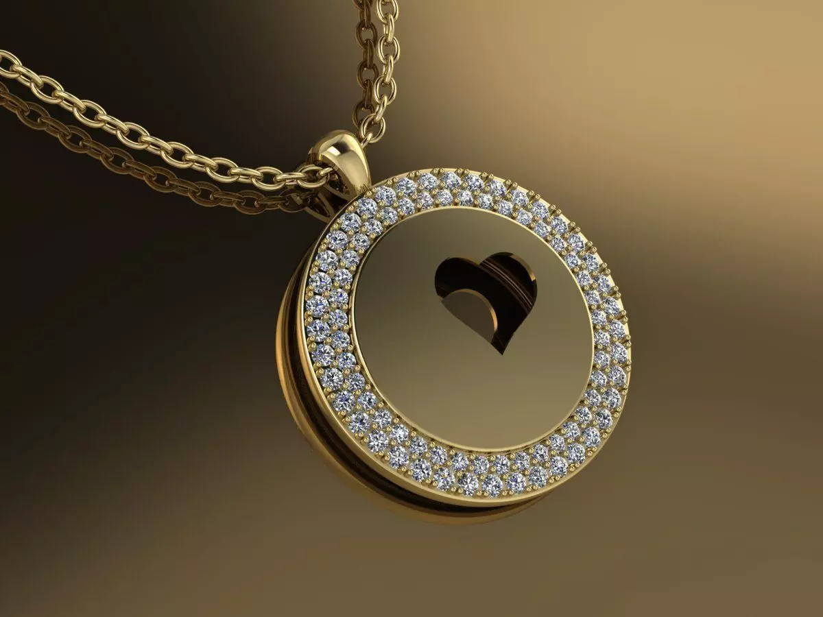 Heart pendant 3D print model