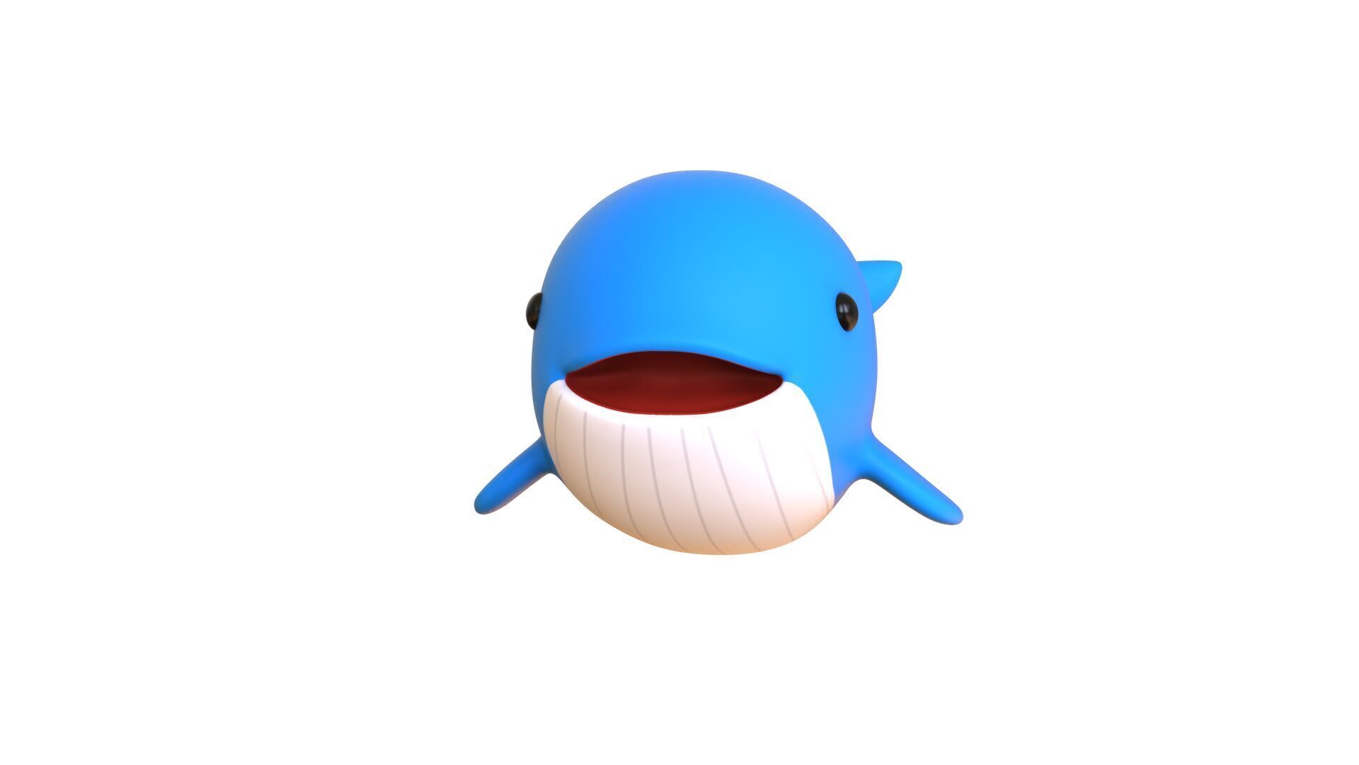 Low - Poly Cartoon Whale Rigged Low-poly 3D model_5