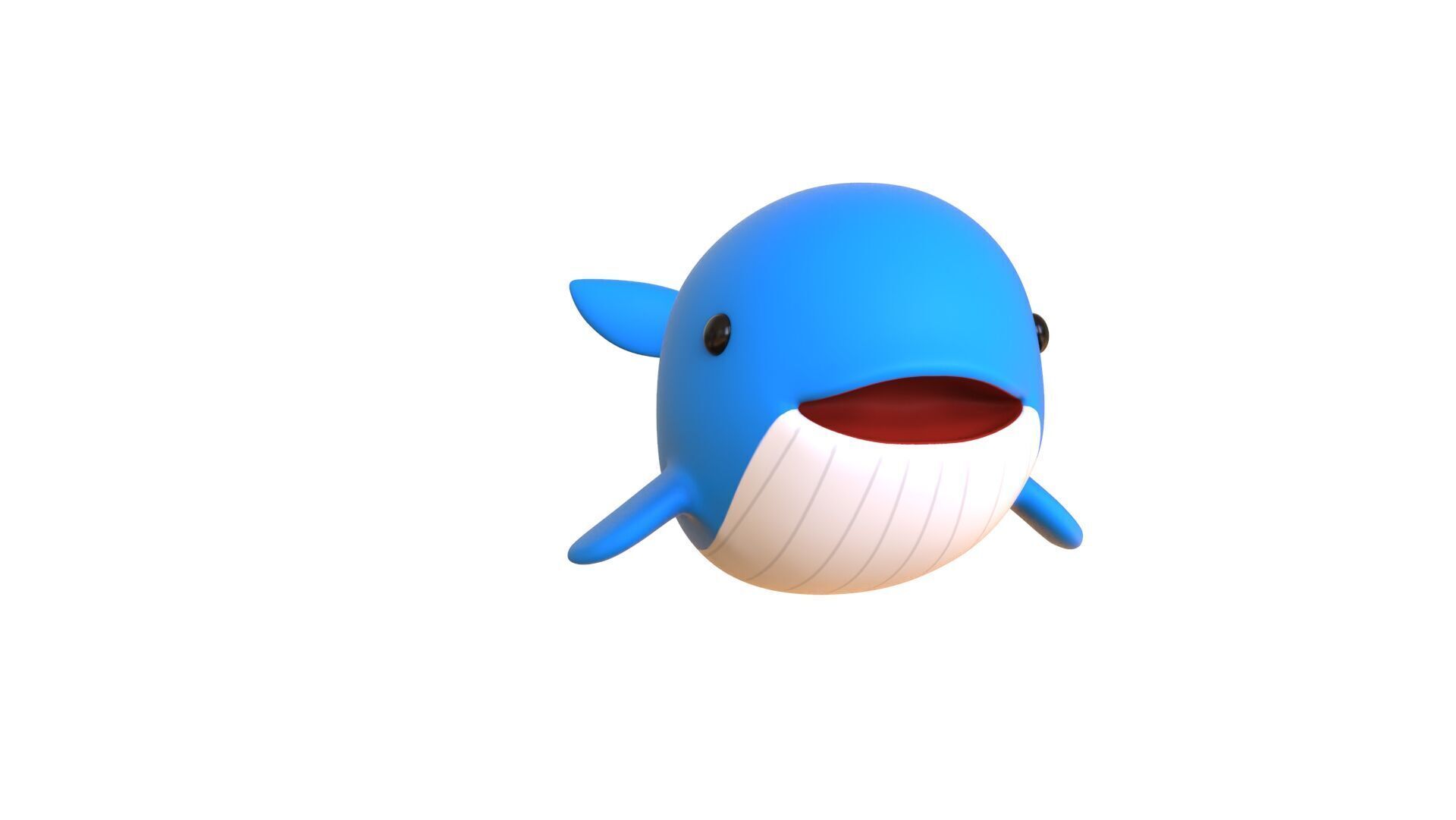 Low - Poly Cartoon Whale Rigged Low-poly 3D model_18