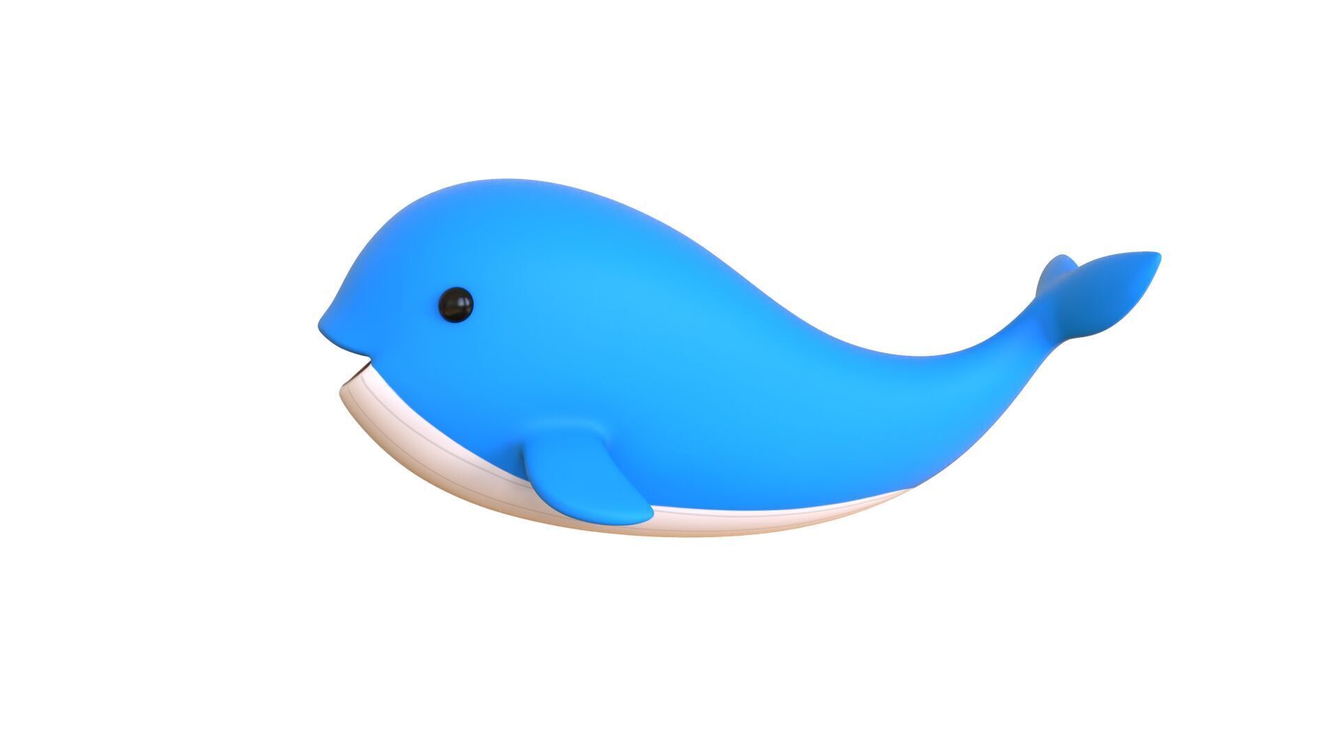 Low - Poly Cartoon Whale Rigged Low-poly 3D model_6