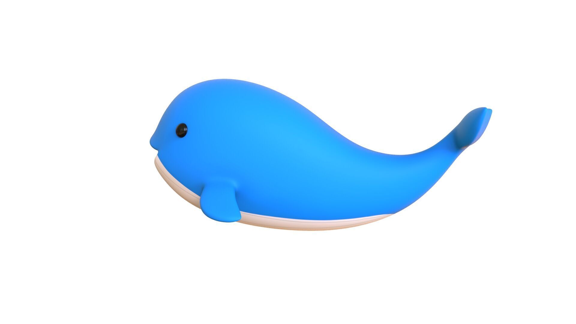 Low - Poly Cartoon Whale Rigged Low-poly 3D model_7