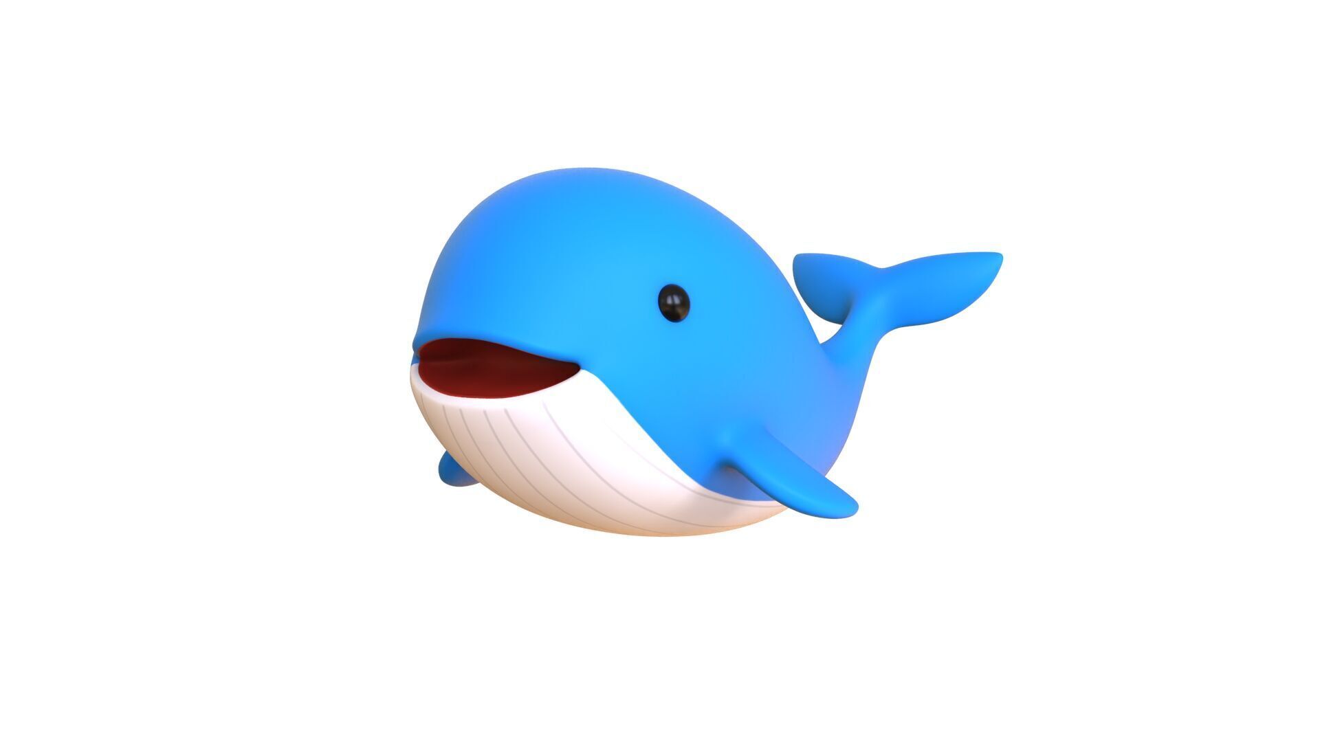 Low - Poly Cartoon Whale Rigged Low-poly 3D model_8