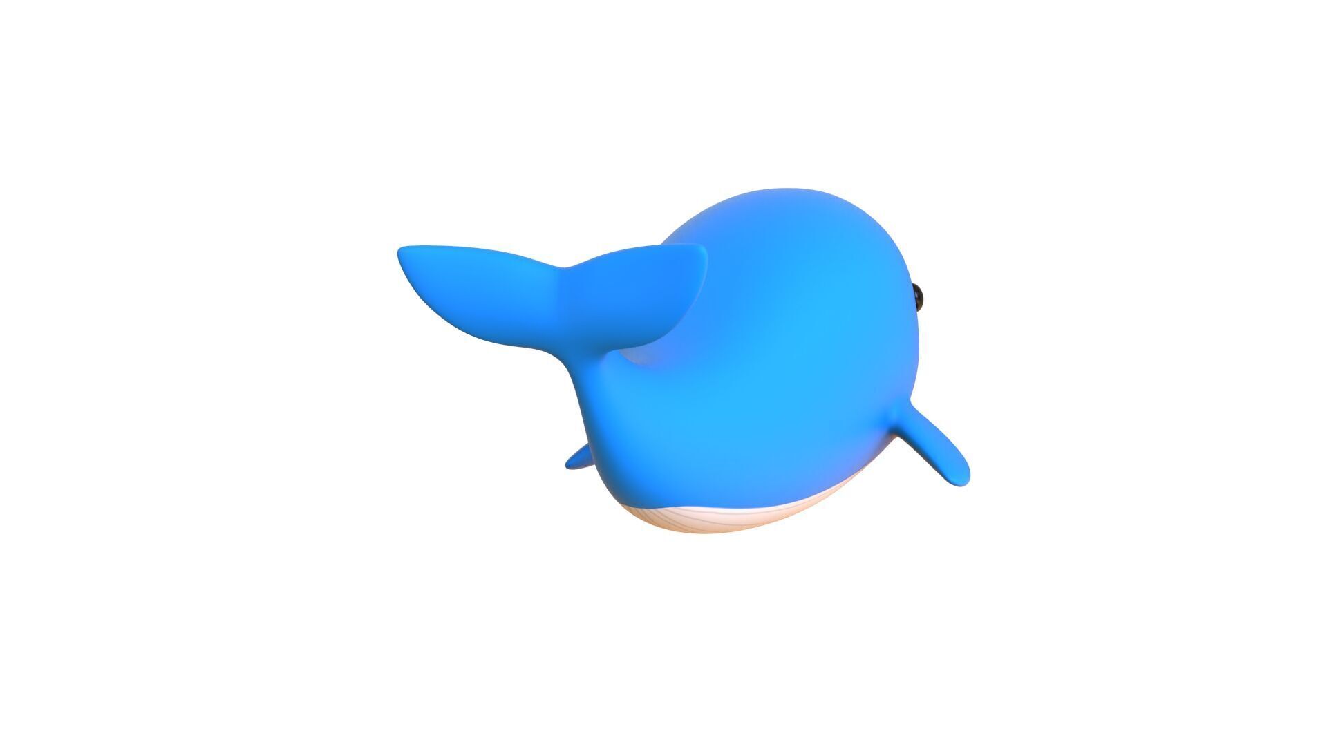 Low - Poly Cartoon Whale Rigged Low-poly 3D model_14