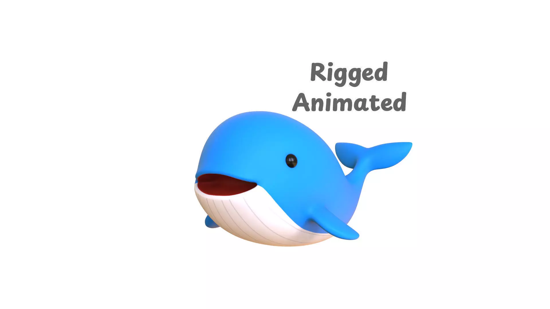 Low - Poly Cartoon Whale Rigged Low-poly 3D model_0