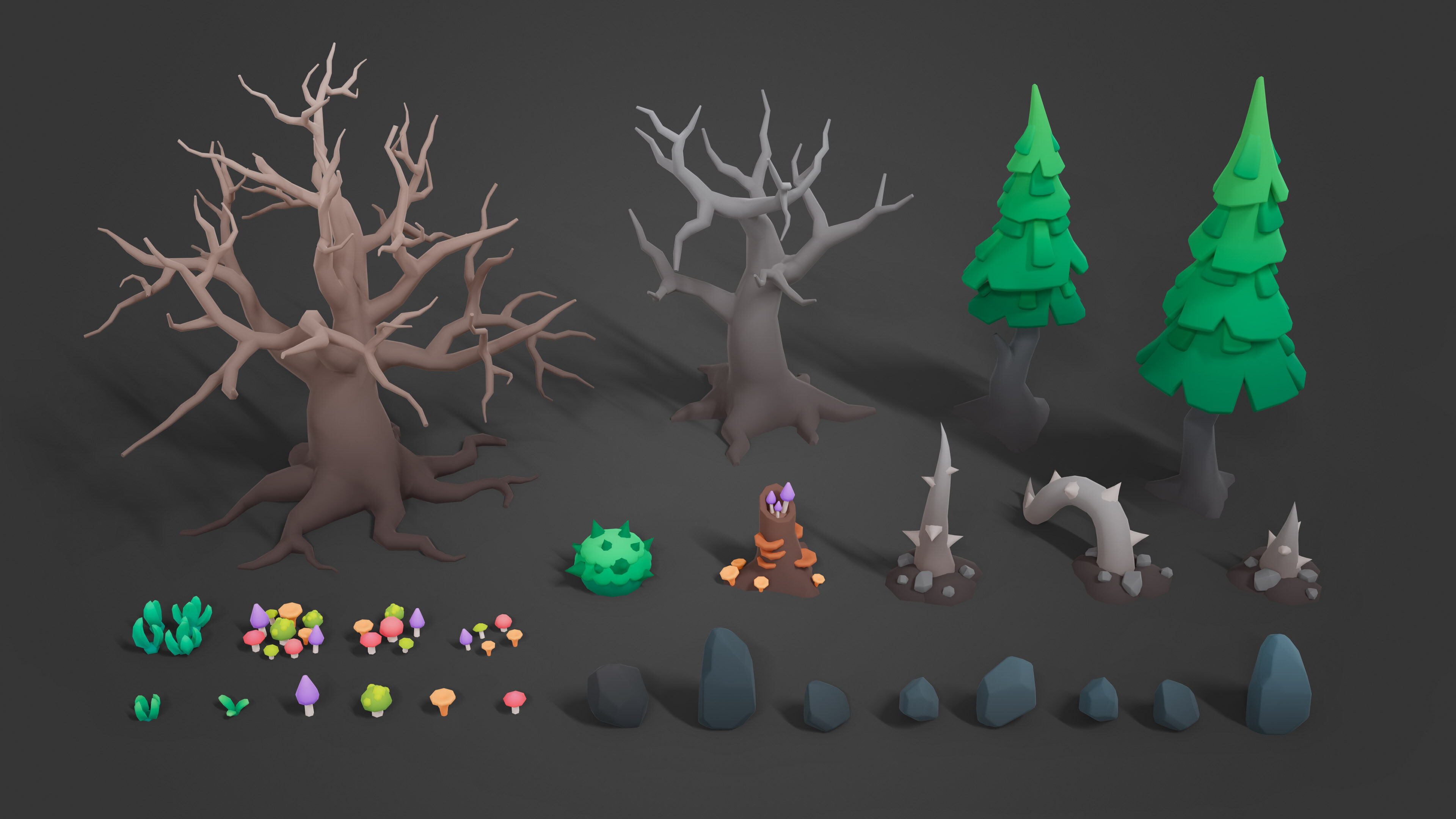 Dark Valley Low-poly 3D model_29