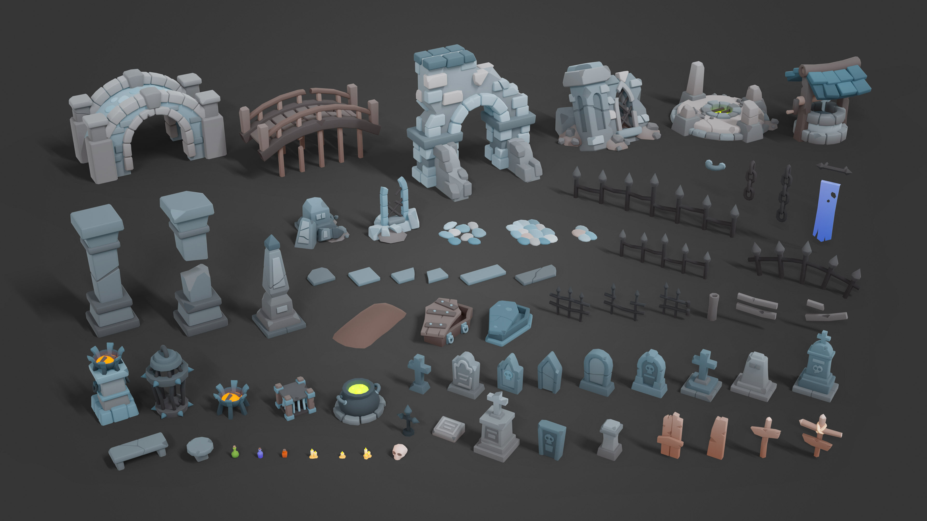 Dark Valley Low-poly 3D model_28