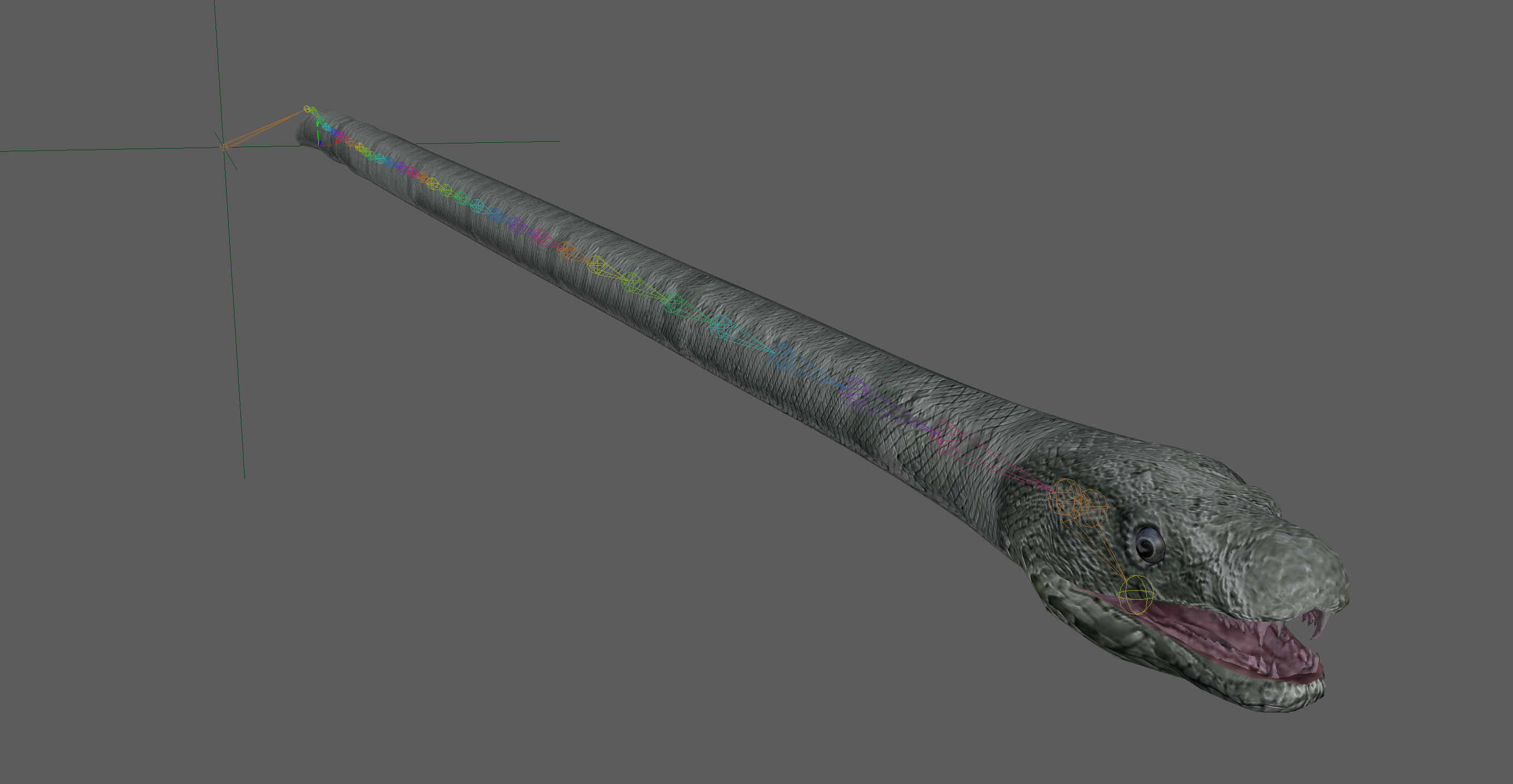 Black Mamba Snake Rig 3D model_13