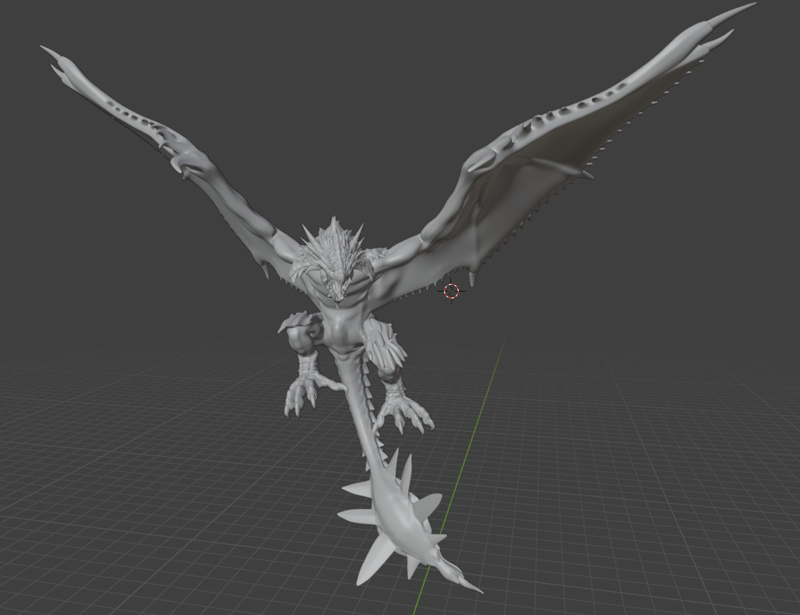 Monster Hunter Dragon 3D Model  3D model_2