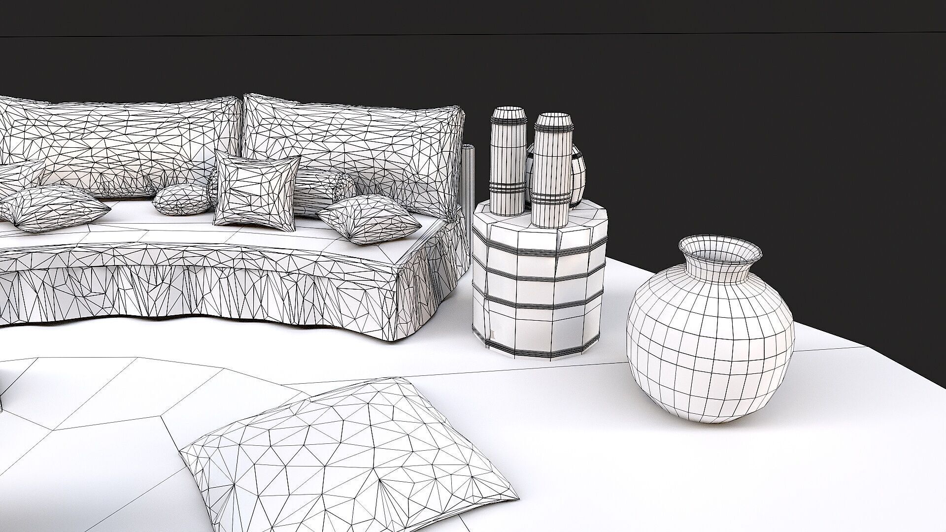 Mongolian Yurt and Interior 1 Low Poly PBR  Low-poly 3D model_18