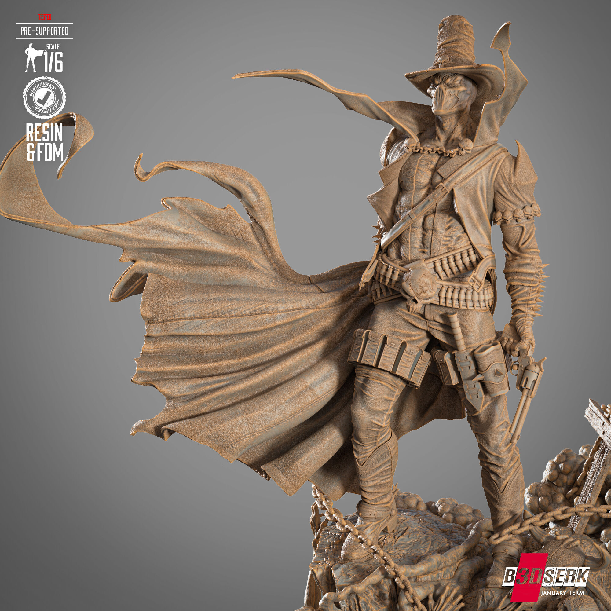 B3DSERK Spawn Gunslinger Sculpture 3D print model_24
