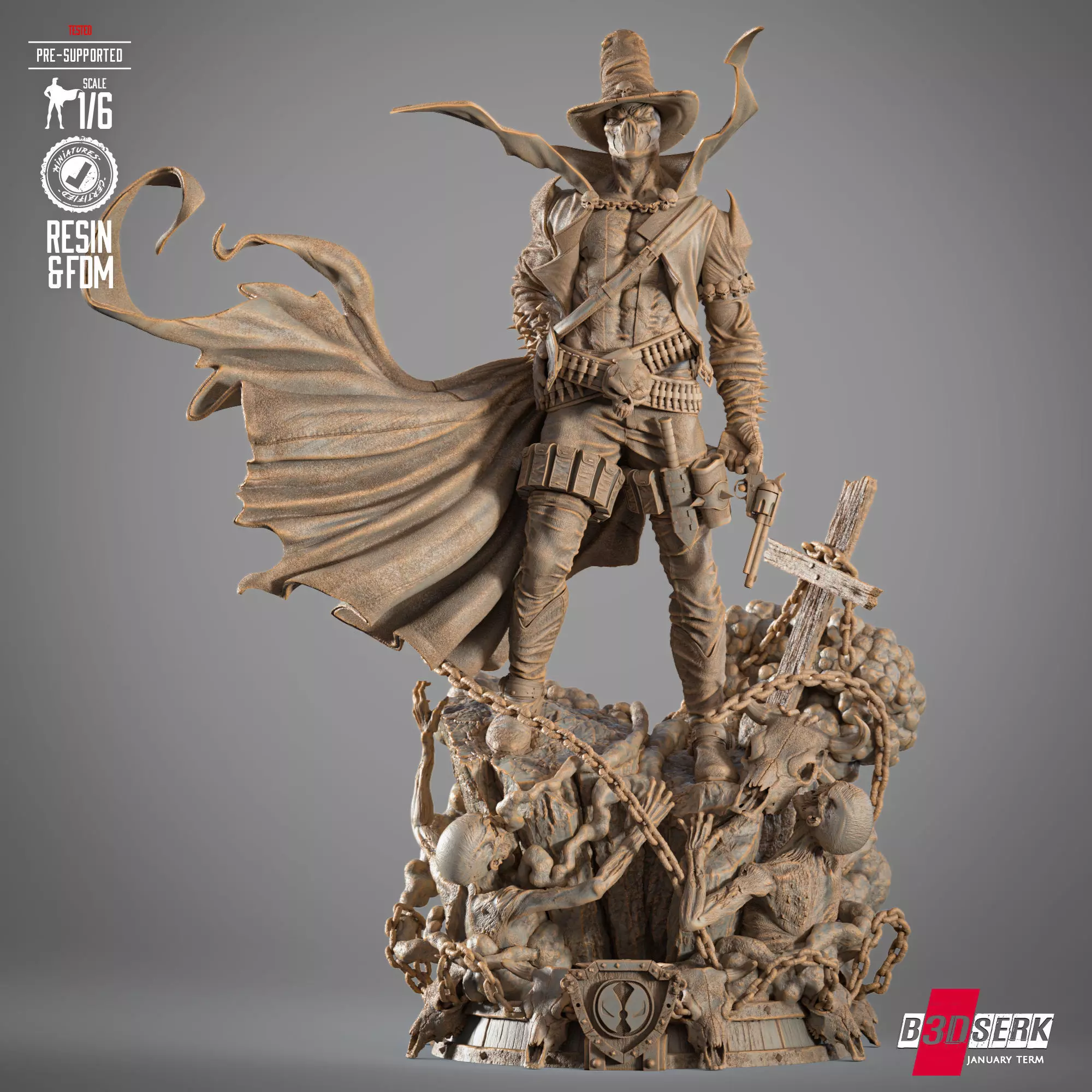 B3DSERK Spawn Gunslinger Sculpture 3D print model_0