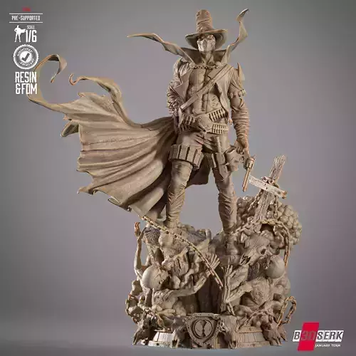 B3DSERK Spawn Gunslinger Sculpture 3D print model