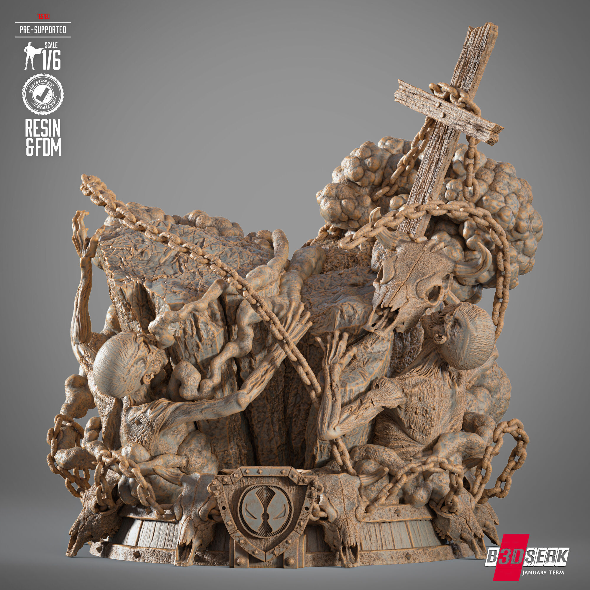 B3DSERK Spawn Gunslinger Sculpture 3D print model_9