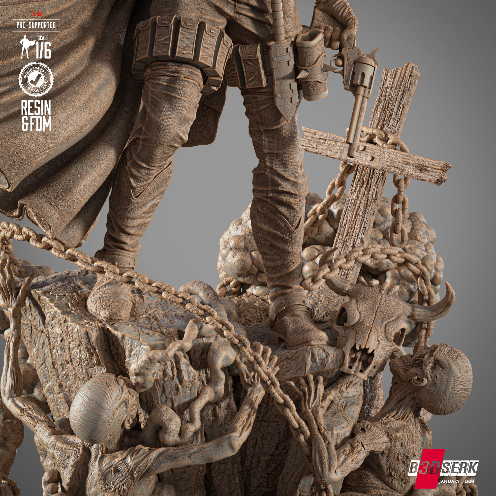 B3DSERK Spawn Gunslinger Sculpture 3D print model_27