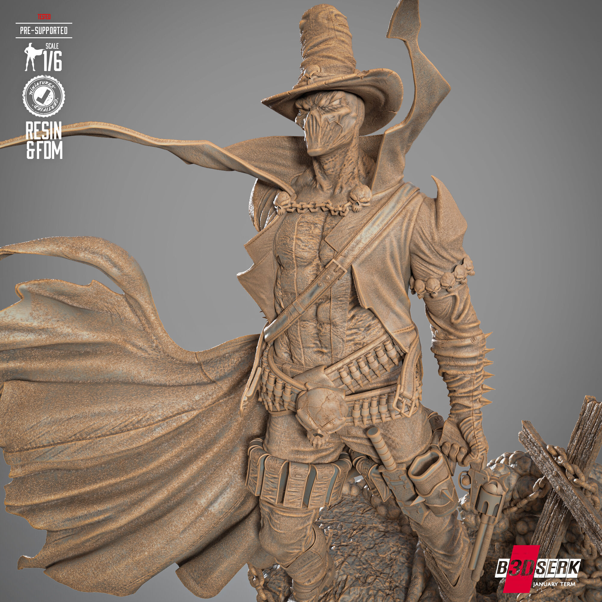 B3DSERK Spawn Gunslinger Sculpture 3D print model_48