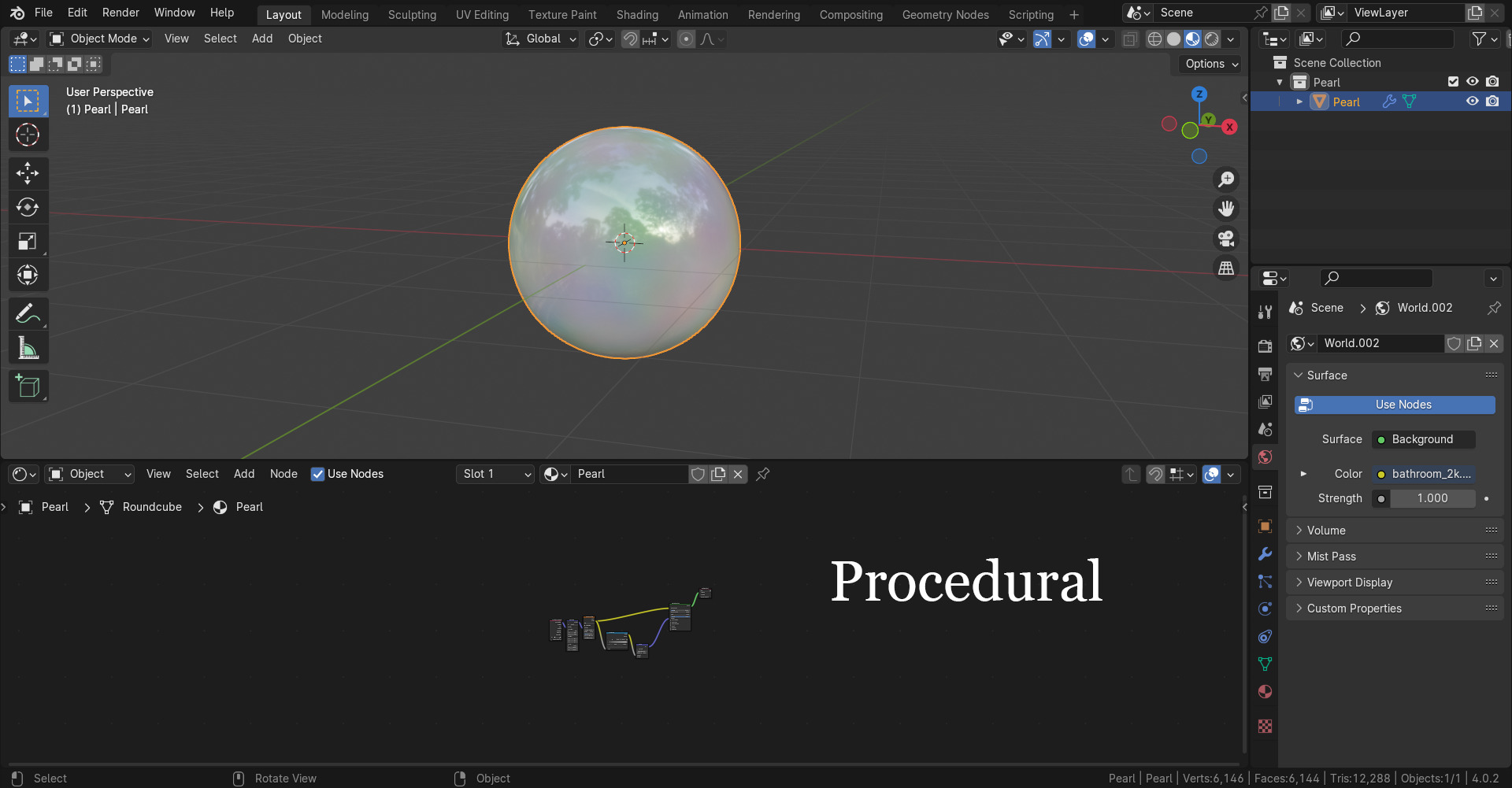 Realistic Procedural and PBR Pearl Material or Texture 3D model_1