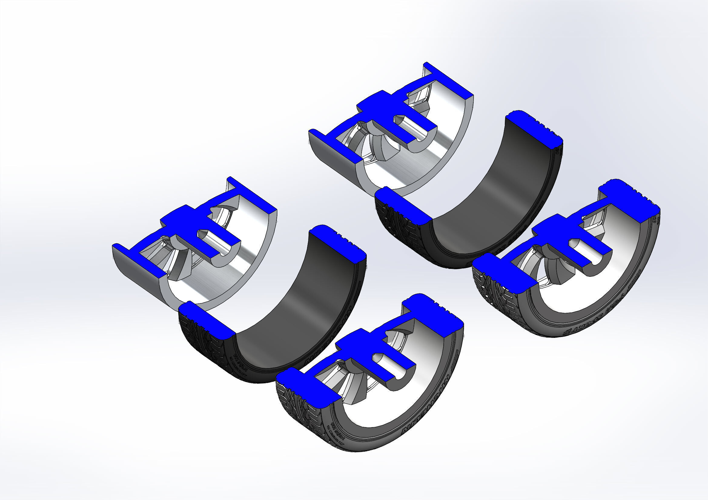 Set of wheels Intro Twisted Vista HD8 20in for scale model 3D print model_12