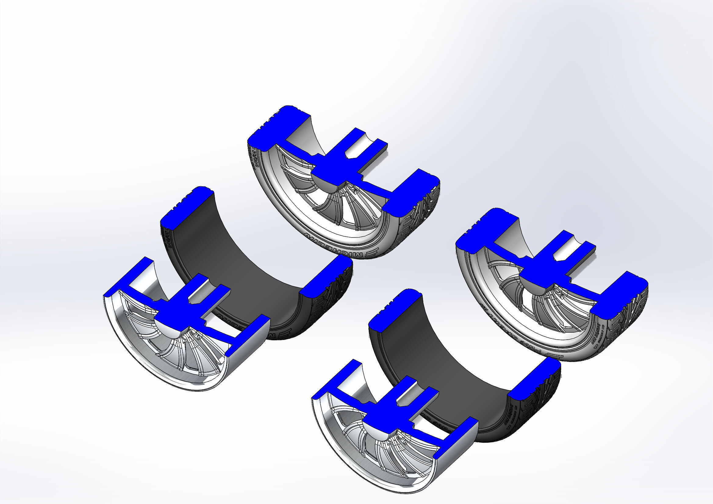 Set of wheels Intro Twisted Vista HD8 20in for scale model 3D print model_11