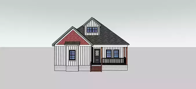 Cute 3-Bed Southern Cottage Home 3D Model