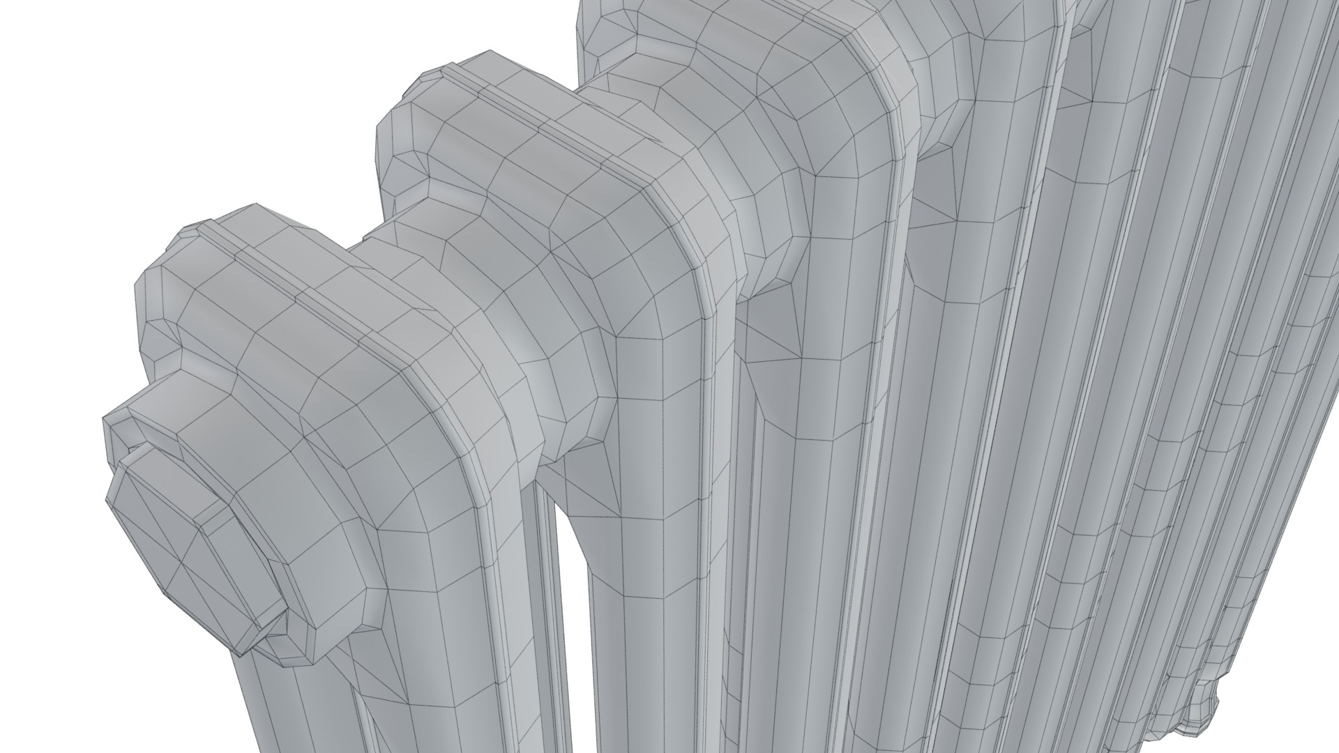 Classic Cast Iron Radiator 2C10 Low-poly 3D model_9