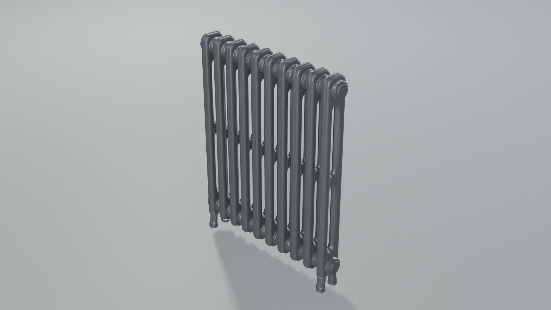 Classic Cast Iron Radiator 2C10 Low-poly 3D model_1