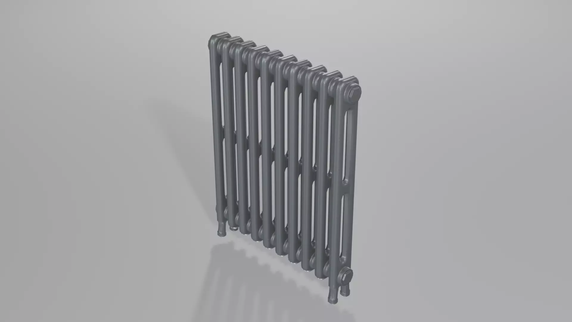 Classic Cast Iron Radiator 2C10 Low-poly 3D model_0