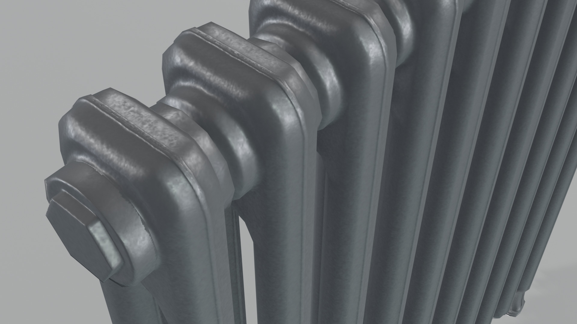 Classic Cast Iron Radiator 2C10 Low-poly 3D model_4